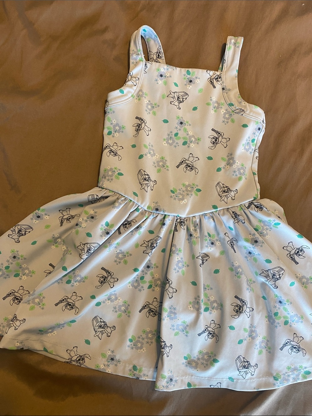 Disney Stitch Girls' Light Blue romper summer dress